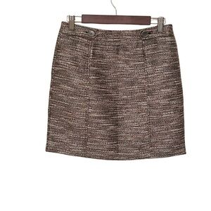 LOFT Brown with Hints of Beige & Coral, Shimmery, Fully Lined, Zip Sz 4